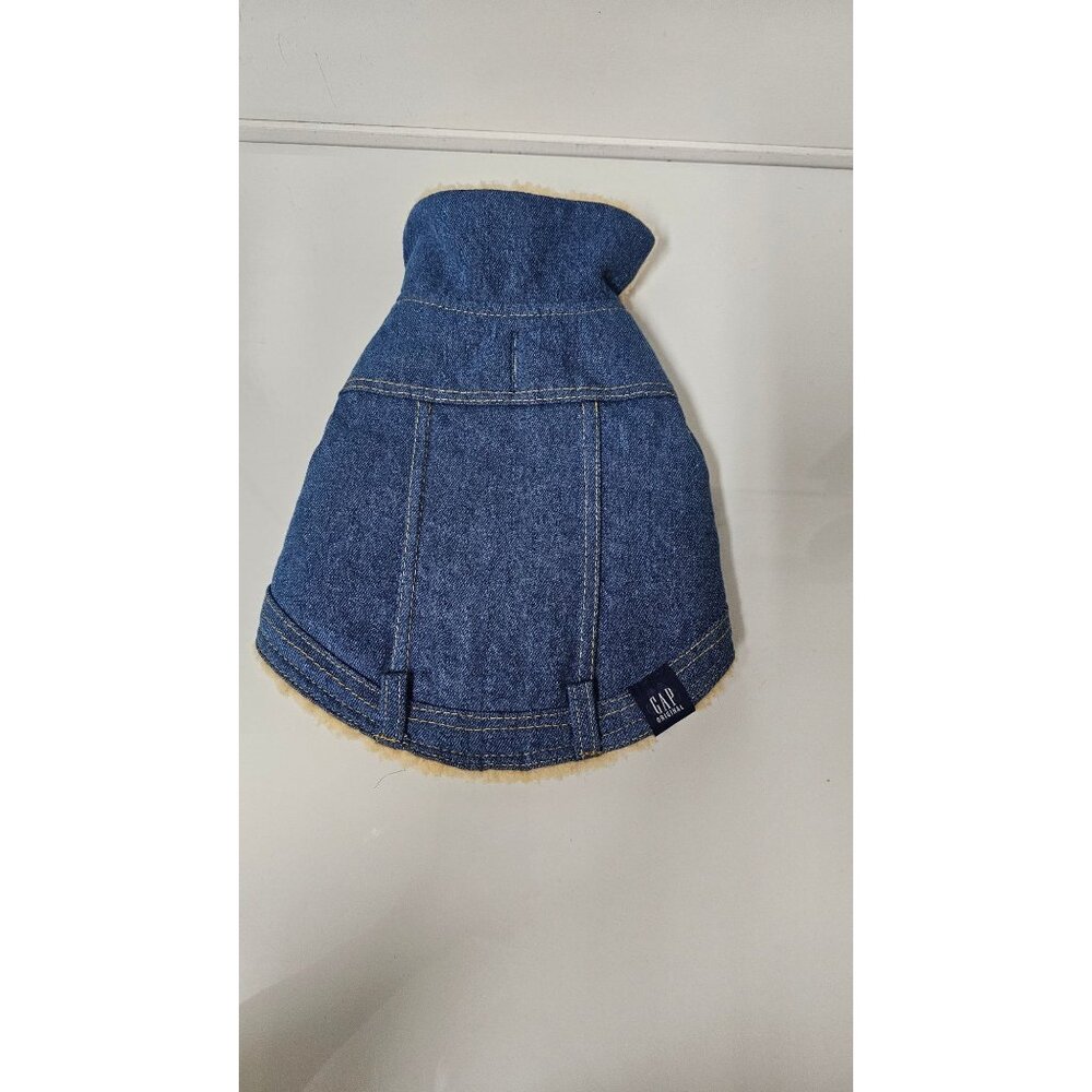 Gap Pet blue denim shearling jacket designed for dogs. Size XS
